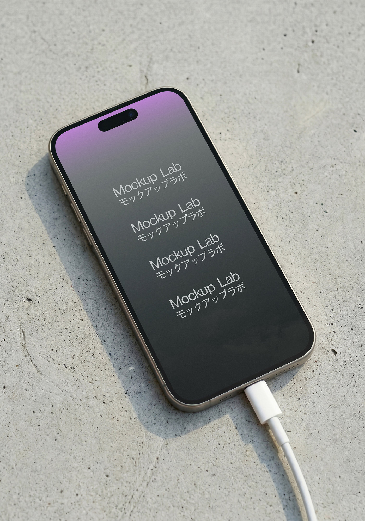 Front view of the iPhone 06ML mockup, displaying a clean app interface on the screen.